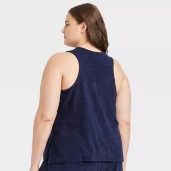 NWT A NEW DAY Terry Tank Top, Navy Blue, Size 4X - Picture 2 of 10